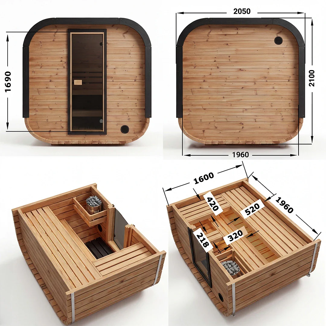 Polar Recovery Sauna Cube - 3-5 Person Outdoor Sauna - Image 4